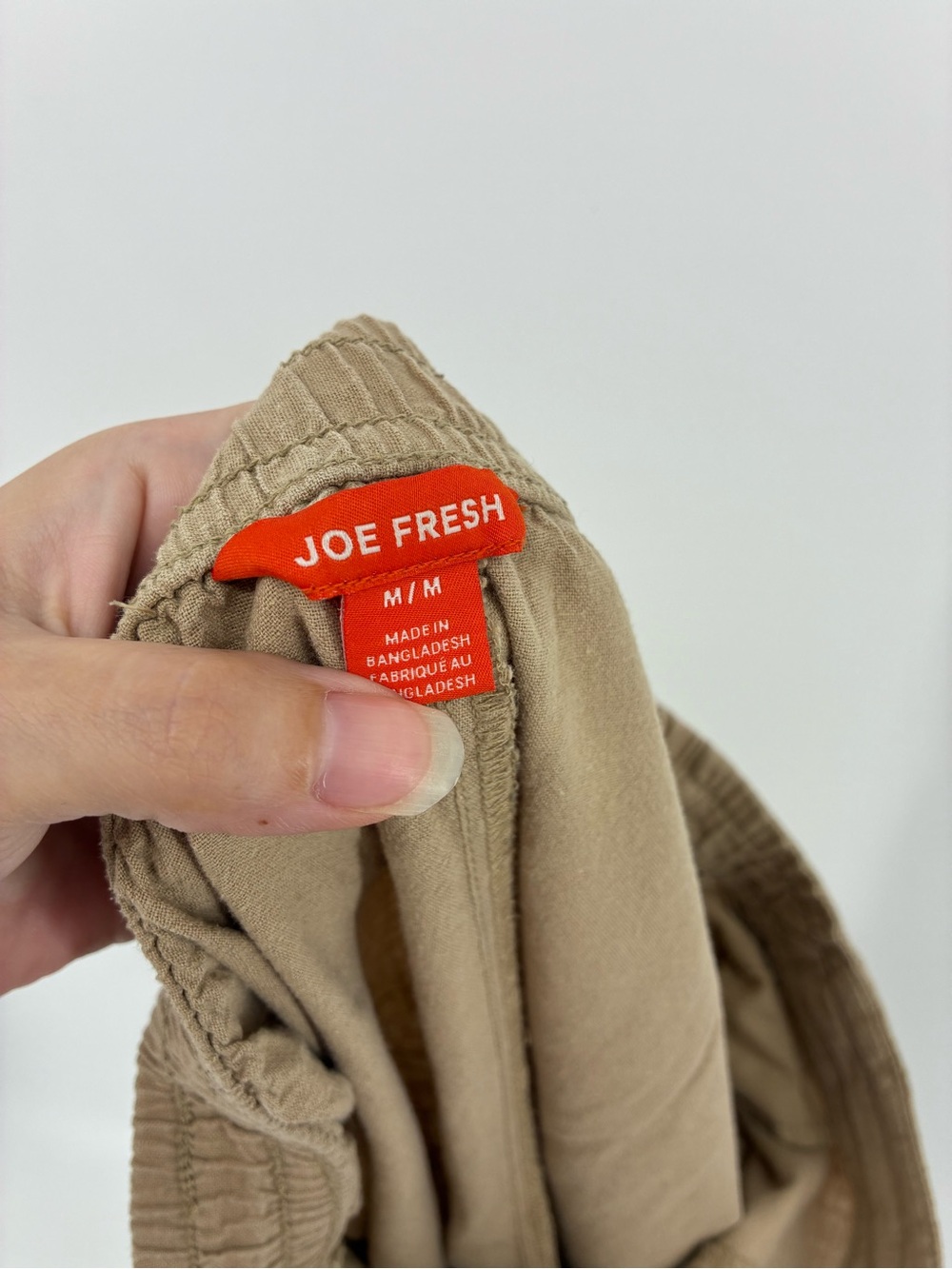 Joe Fresh Linen Blend Wide-Leg Drawstring Pants in Khaki - Picture 4 of 9
